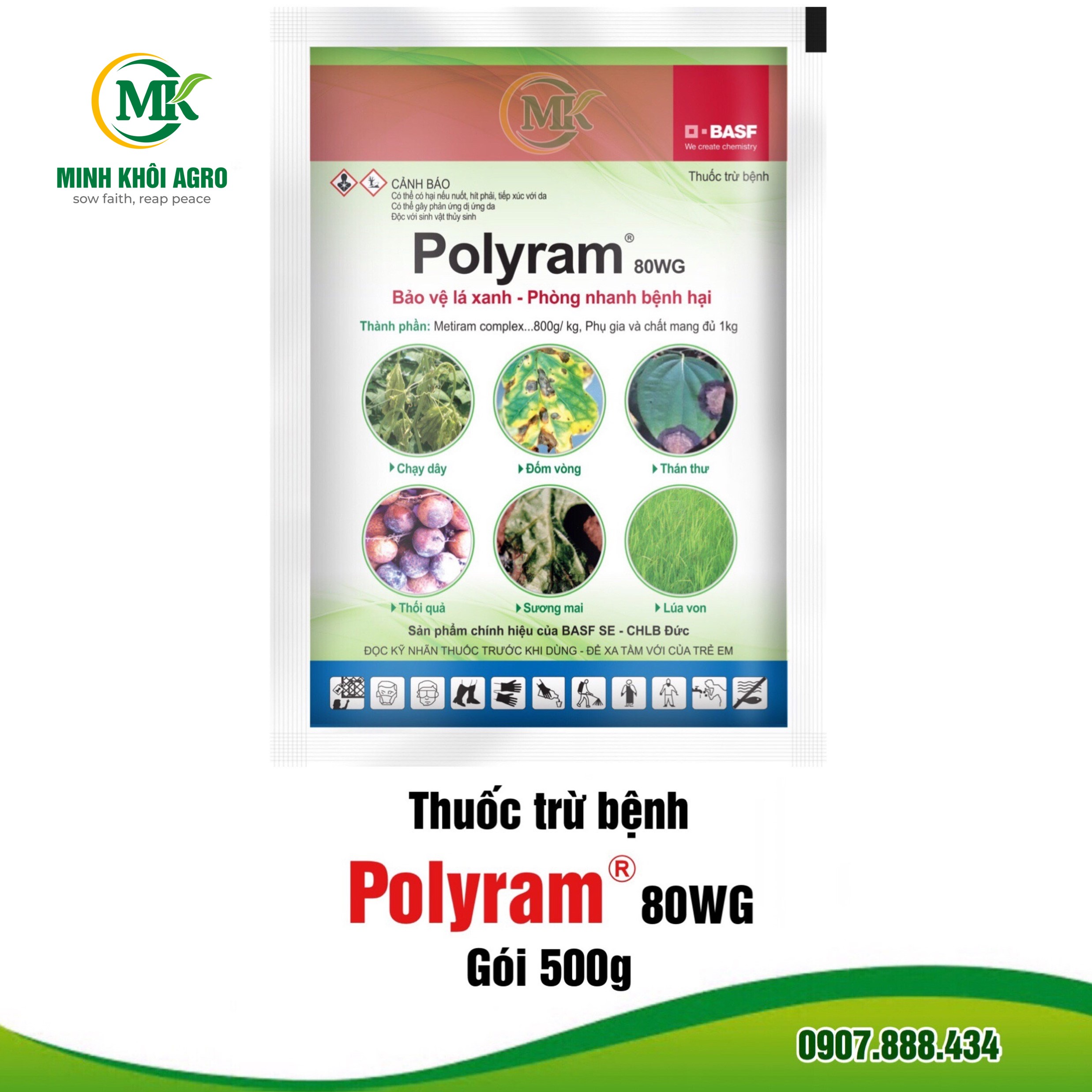 Thuốc trừ bệnh Polyram 80WG - Gói 500g